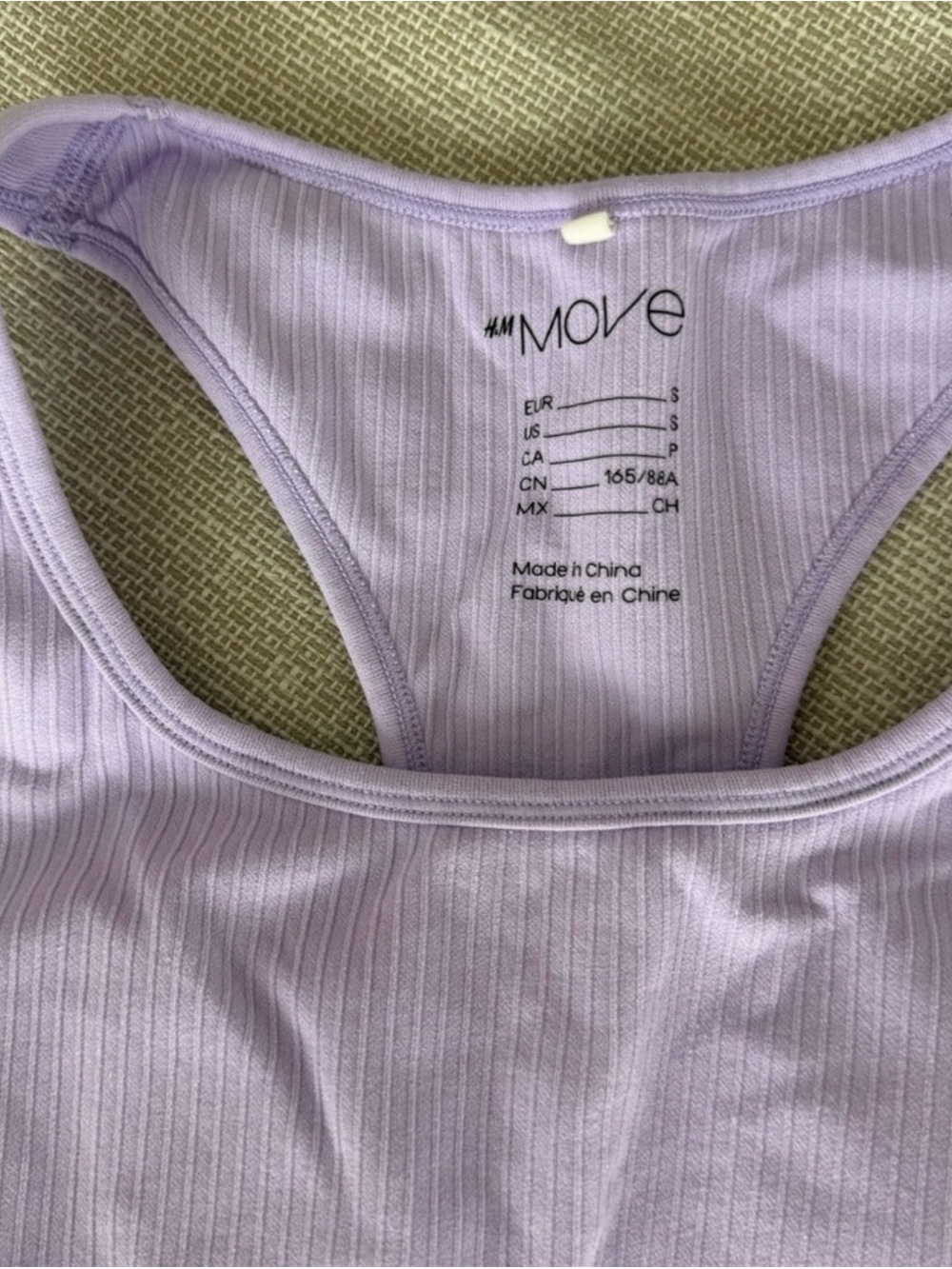 H&M Lavender Ribbed Racerback Sports Bra - Picture 3 of 4
